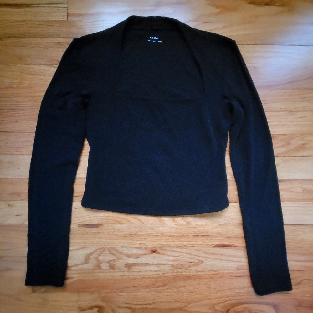 OGL Crop Thermal Sweater Women’s Large Fitted Layering Scoop neck